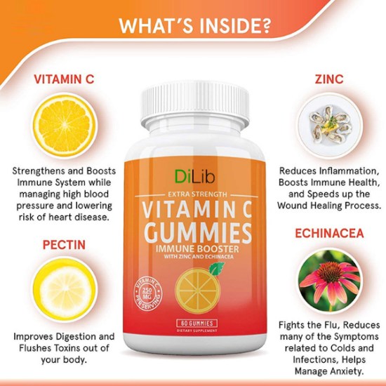 10 Bottles Vitamin C Gummies Orange Flavour Immune SystemSupport
